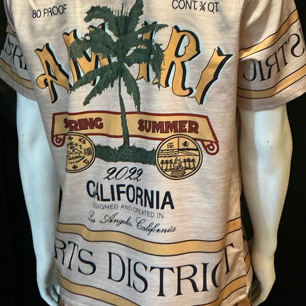 AMIRI Beige California Palm Tee - Picture 6 of 9